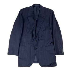 Oxxford Clothes Gray Striped Worsted Wool 2 Btn 1 Vent Blazer Mens Size 43T